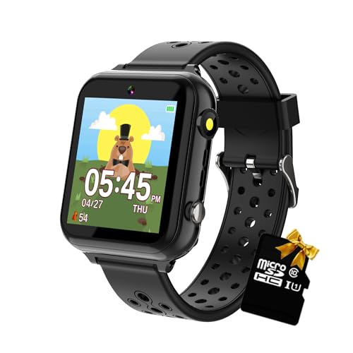 Retysaz Kids Smart Watch 24 Game 10 stories Smart Watch for kids Pedometer Phone Smartwatch for kid Great Gifts To Girls Boys (Black-M1)…