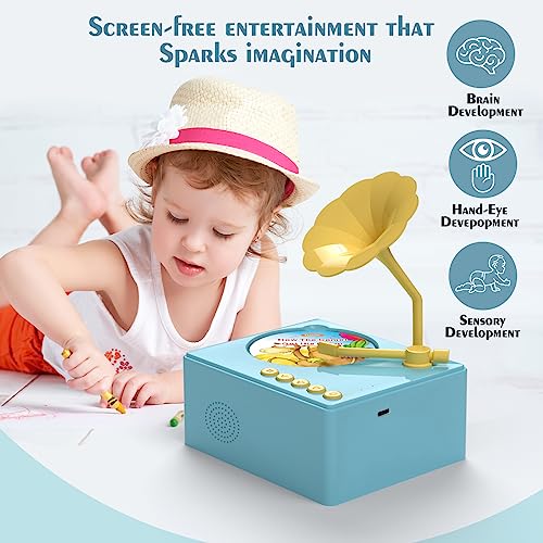 DANGKAEN Toddler Toys for 2 3 4 5 Year Old Boys Girls,Children’s Phonograph for Toddlers 3 4 5,Storytelling Toys with 96 Cards- Listen with Story & Music for Boys and Girls 3-5 Years Old